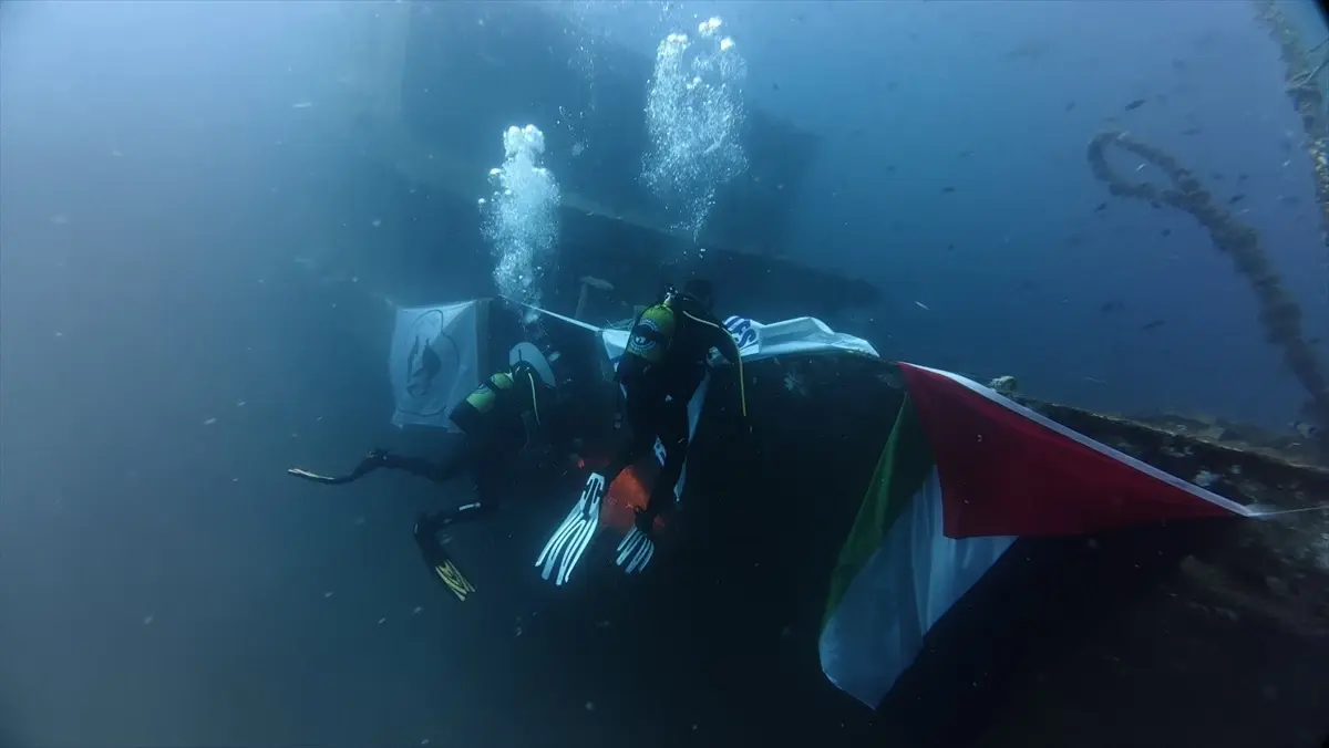 dalgiclardan filistin icin farkindalik eylemi hhcT34Ww