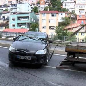 sariyerde kaza arac takla atti surucu yarali Jdxprr5L