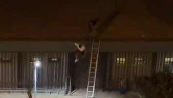 ozel guvenlik konseri kacak izleyen genci catidan atti VqBS82TP