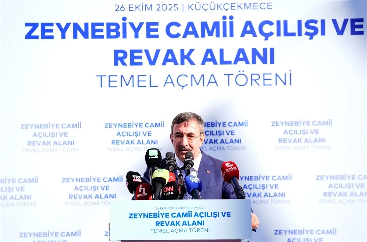 cumhurbaskani yardimcisi yilmaz zeynebiye camii acilisi ve revak alani temel acma toreninde konustu aciklamasi q67nwixr.jpg